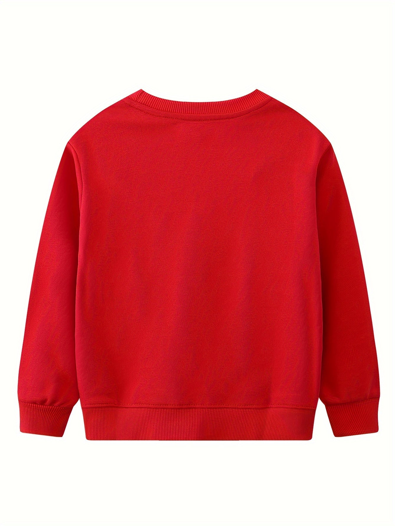 Cartoon Santa Embroidered Sweatshirt - Fashion Sweatshirts for Boys with Casual Creative Design, Stretch Fabric, Comfortable Spring/Autumn Wear for Relaxed Daily Outings