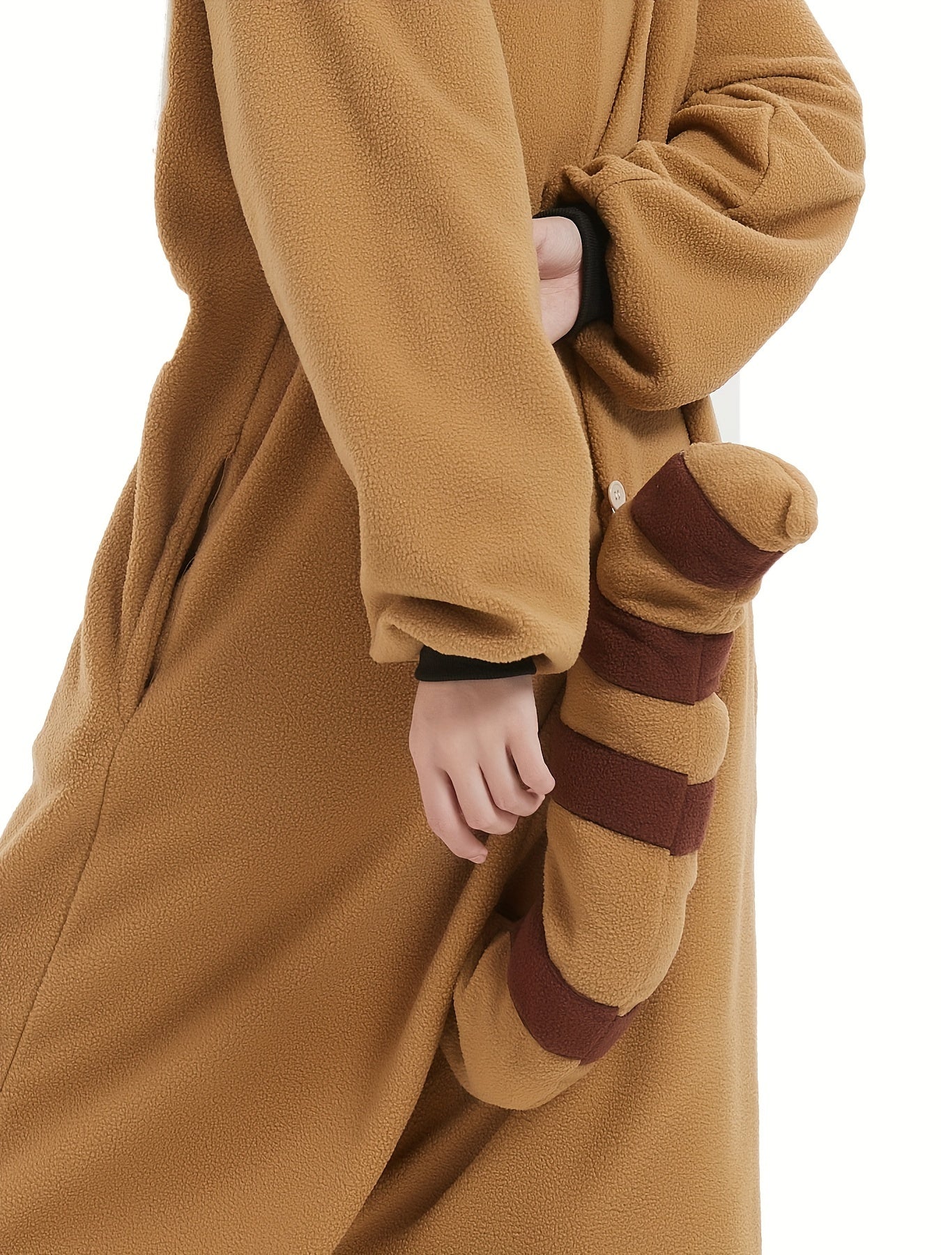 Men's Cartoon Kangaroo Hooded Blanket, Casual Soft Cozy Flannel Wearable Onesie Sleeping Bag Blanket, As Gifts, Party Performance Clothing