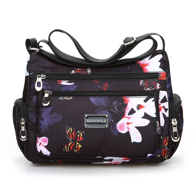 New Fashionable Printed Women's Shoulder Bag HOTan and NEWn Fashion Crossbody Bag Multi-Layer Mummy Bag Washed Nylon Cloth Bag Wholesale