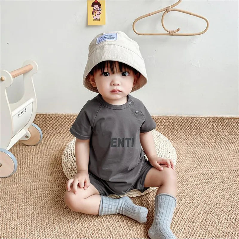 Clothing Sets Jumpsuits Baby Girls Designer Letter Jumpsuit Babies Cotton Clothes Short Sleeve Onesie Infant Toddler Onesies