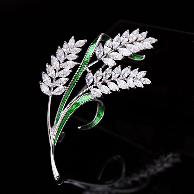 2025 Liyu Jewelry  Autumn and Winter Korean Corsage Women's Neckline Atmospheric Suit Pin Versatile Gold Wheat Brooch