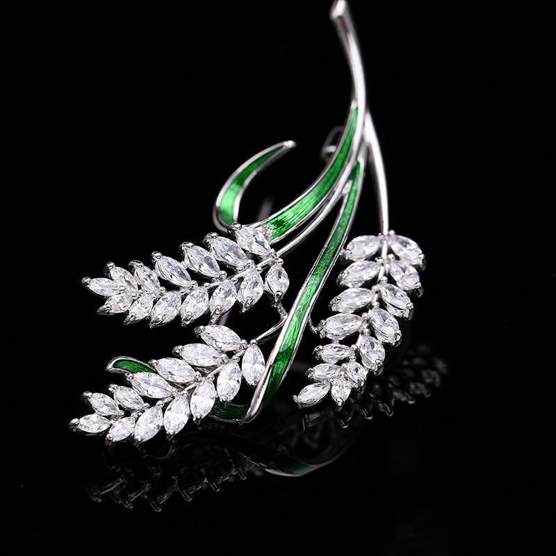 2025 Liyu Jewelry  Autumn and Winter Korean Corsage Women's Neckline Atmospheric Suit Pin Versatile Gold Wheat Brooch