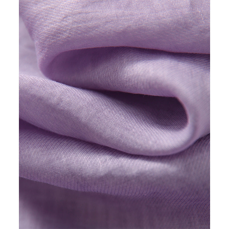 2025 Breathable light ramie/loose silhouette temperament high-end T-shirt top  women's summer purple new short sleeves