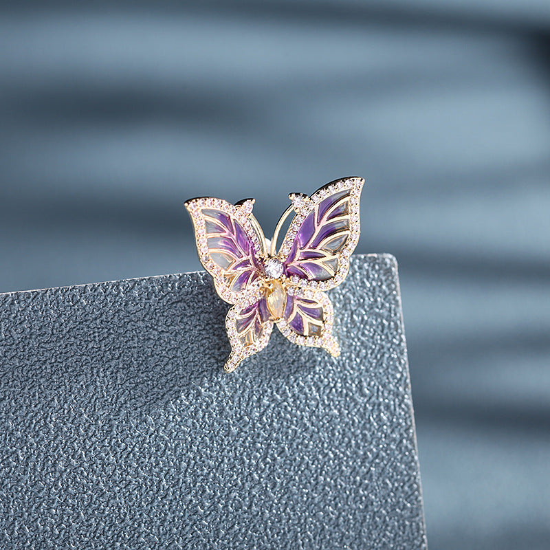 2025 Japan and Korea summer brooch small fresh and elegant temperament personality anti-light buckle pin cardigan collar pin butterfly spike needle