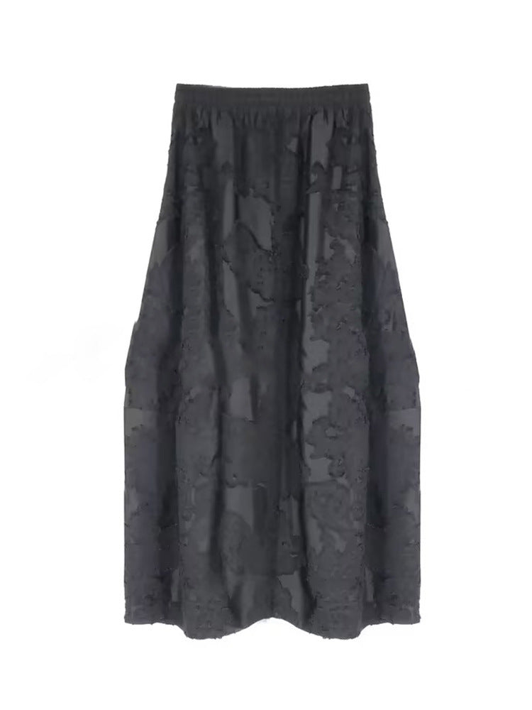 High-end new Chinese jacquard embroidery dress 2025 summer new versatile elastic fashion skirt women N3060