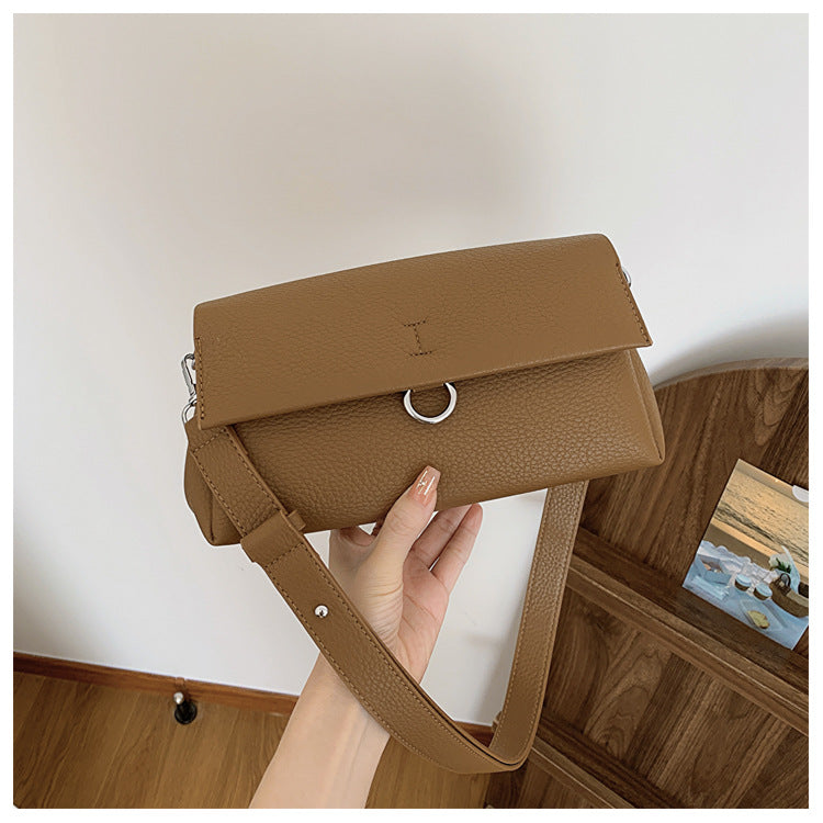 BENPAOLV 2025 Fashion retro texture small square bag  new women's bag autumn and winter trend versatile underarm bag simple shoulder crossbody