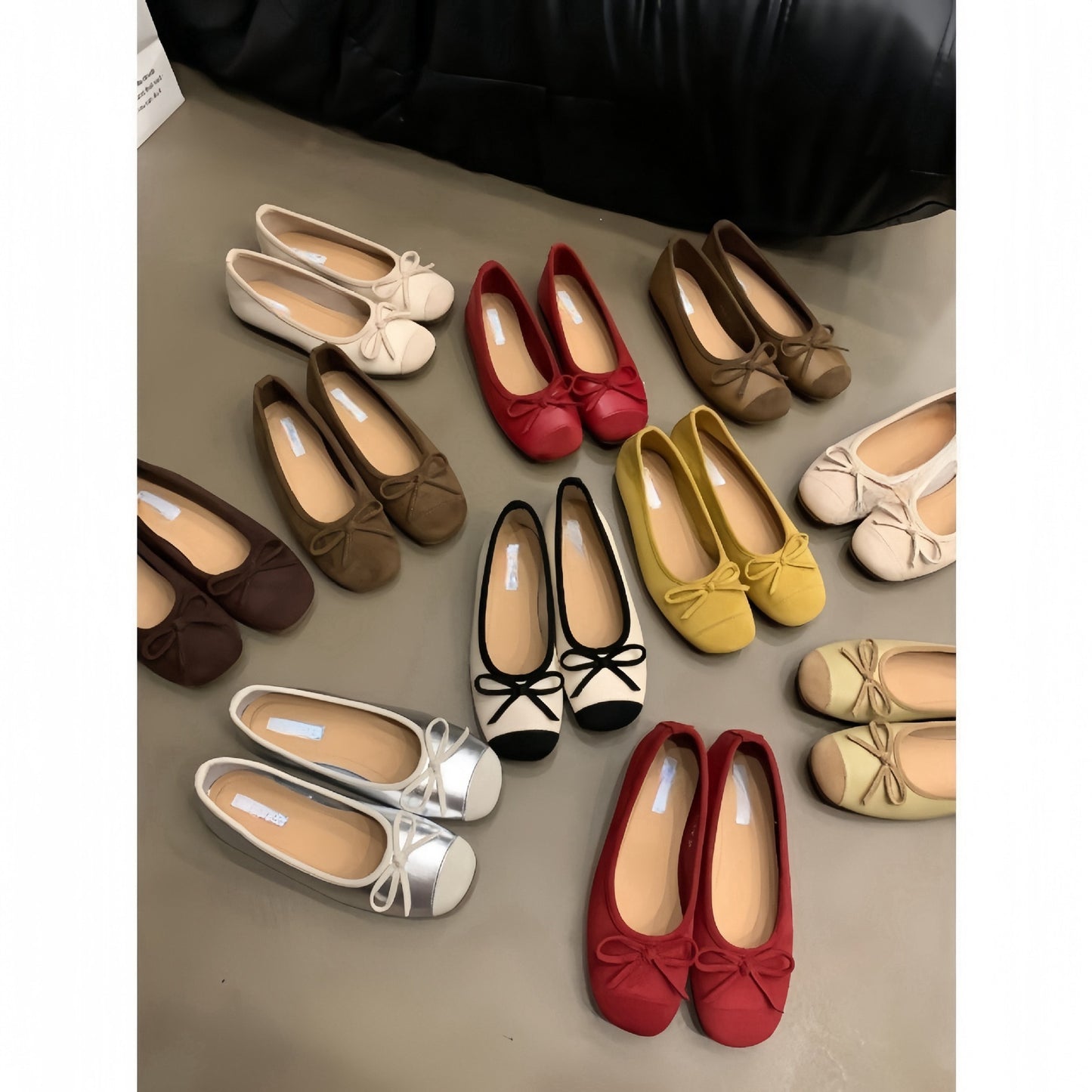 2025 Evening wind gentle butterfly ladyshoes ballet flats  retro soft sole silver single shoes spring and summer small fragrant wind women's shoes