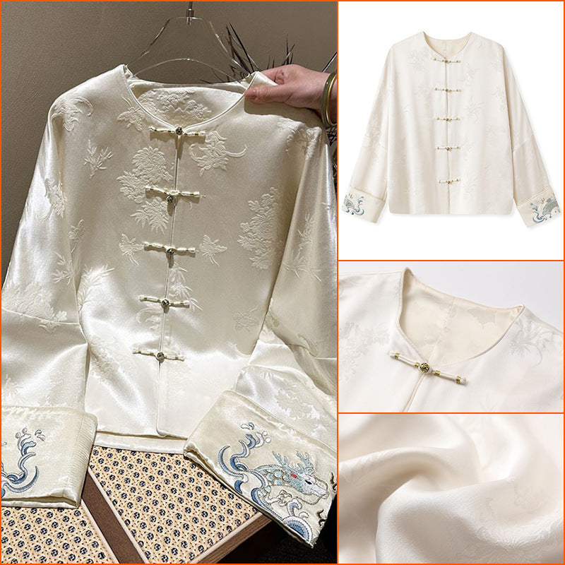 2025 New Chinese style disc-buckled jacket women's light luxury design sense high-end temperament embroidered outer top N2023