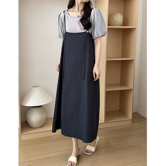 2025 , retro suspender skirt two-piece  minimalist women's popular summer Korean temperament dress 2327