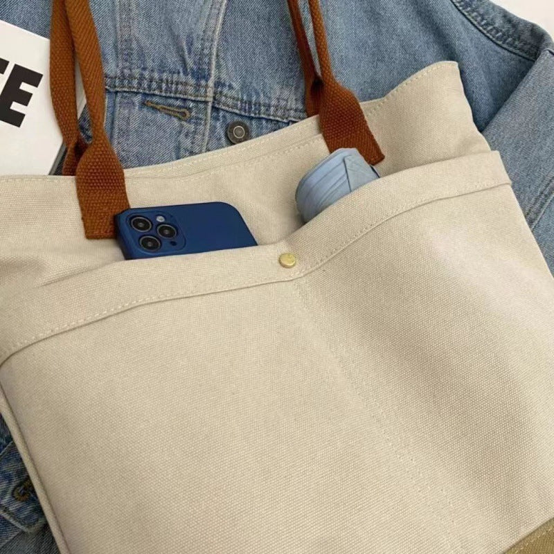 Large Capacity Canvas Tote Canvas Bag for Work and Going out Good-looking Commuter's All-Matching Art Student Clothes One Shoulder Bag