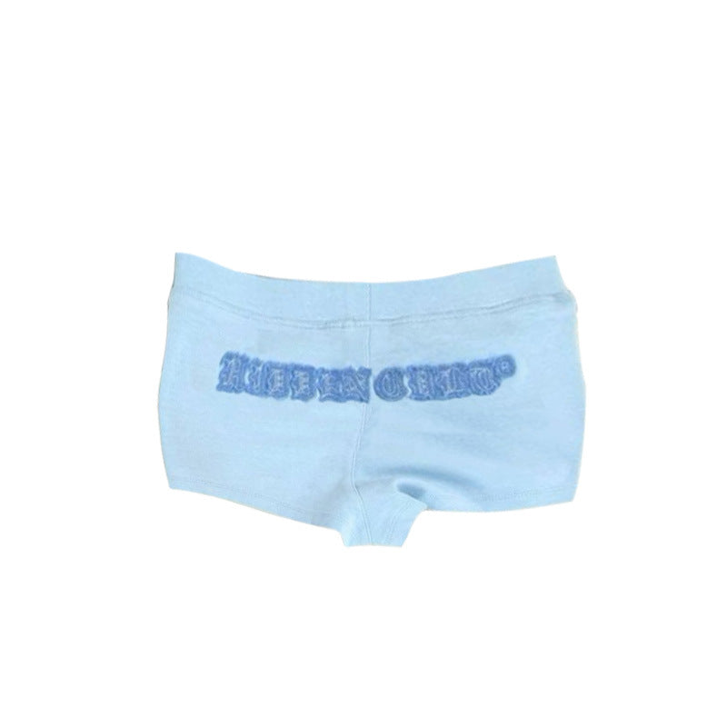 BENPAOLV American new Spice Girl style retro hip hop personality splicing street suit short sleeves shorts sticker letters