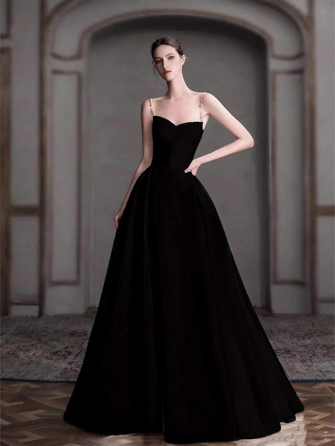 2025 suspender light wedding dress  new high-end light luxury bridal temperament going out yarn satin banquet dress skirt women