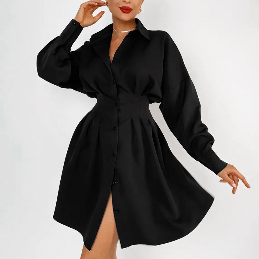 2025 shirt skirt waist temperament slim long sleeve dress popularwildberries spring hot skirt