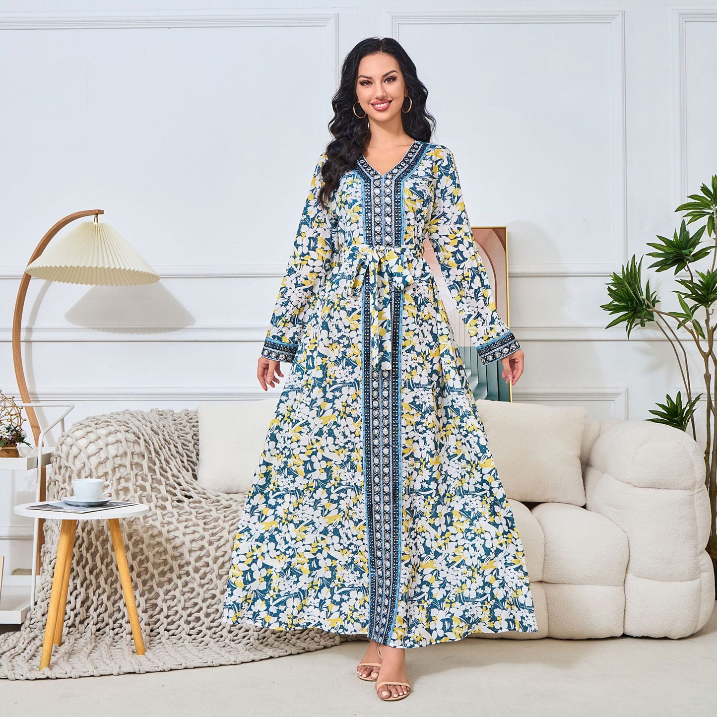 MT151 Muslim popular New Hot Sale Middle East Fashion Loose Ladies Dress Dubai Evening Dress Robe