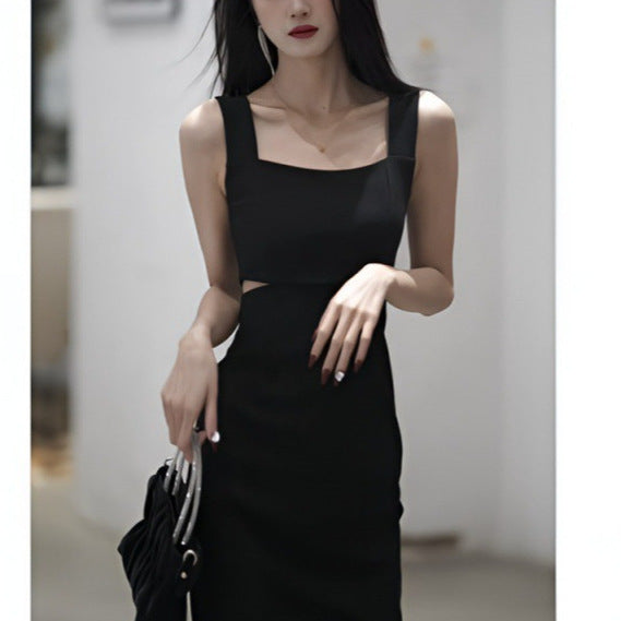 2025 Temperament sexy suspender dress summer new skirt early spring black high-end design women's long dress
