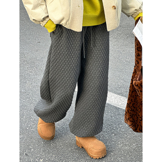2025 popular autumn and winter new Korean high-end simple wind scimitar loose sweatpants 559