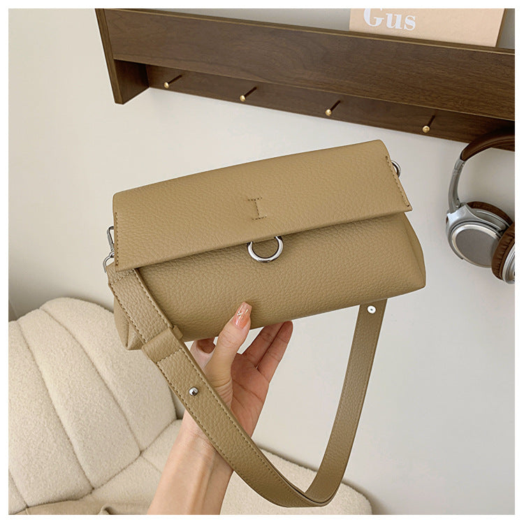 BENPAOLV 2025 Fashion retro texture small square bag  new women's bag autumn and winter trend versatile underarm bag simple shoulder crossbody