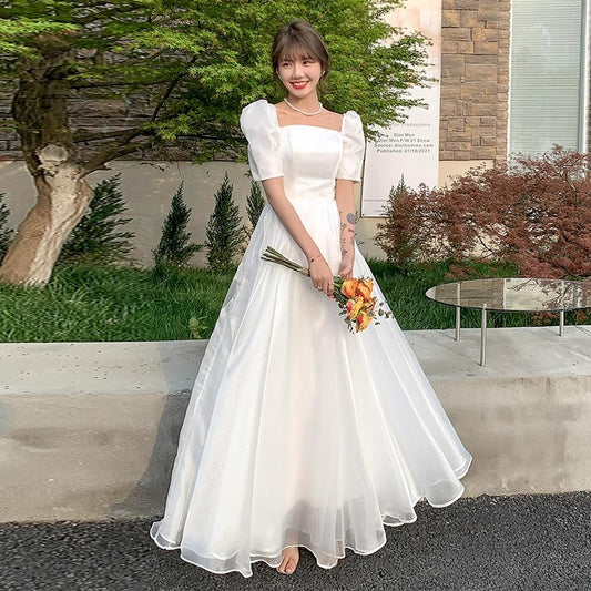 2025 light wedding dress  new bride Mori super fairy simple temperament go out welcome dress dress dress princess style