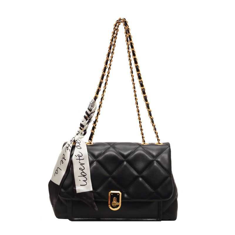 BENPAOLV 2025 Fashion classic embroidery thread rhombus small square bag texture chain shoulder bag new small fragrant style large capacity simple messenger