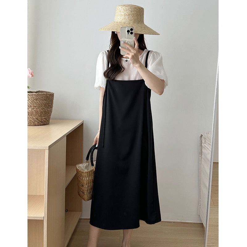 2025 , retro suspender skirt two-piece  minimalist women's popular summer Korean temperament dress 2327