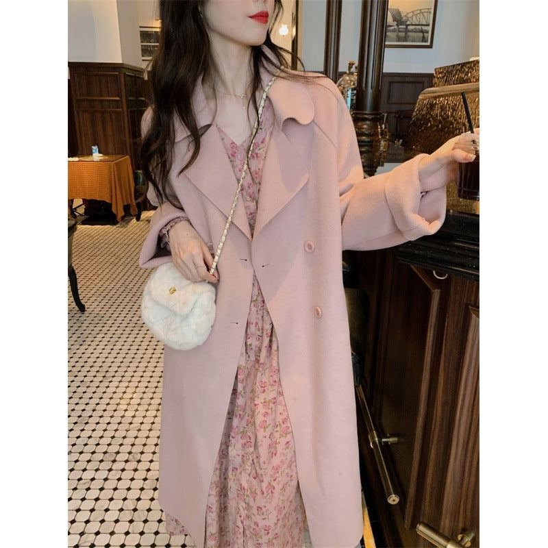 2025 spring new rose coffee break dress Huayao printing temperament V-neck medium and long floral dress women