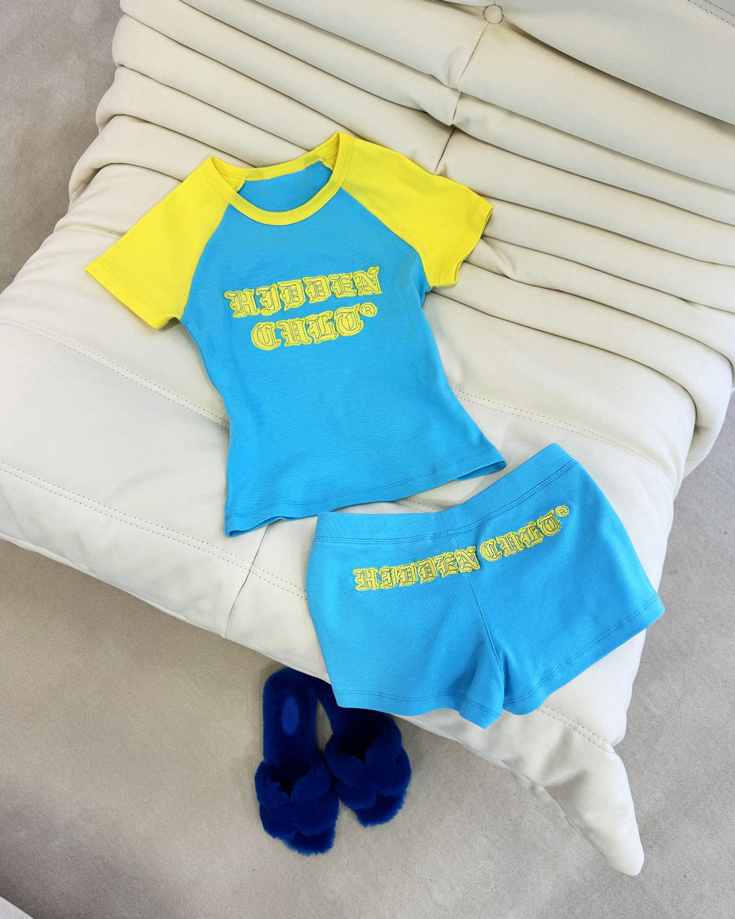 BENPAOLV American new Spice Girl style retro hip hop personality splicing street suit short sleeves shorts sticker letters
