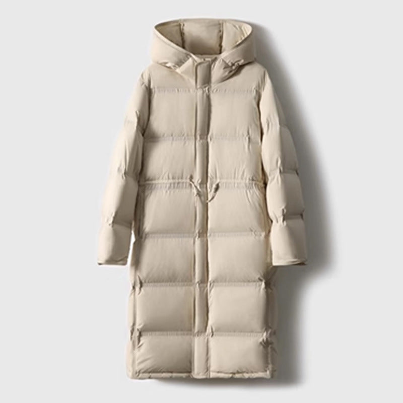 2025 90 white goose down short/medium and long down jacket, hooded waist goose down jacket high-end, new winter women's clothing