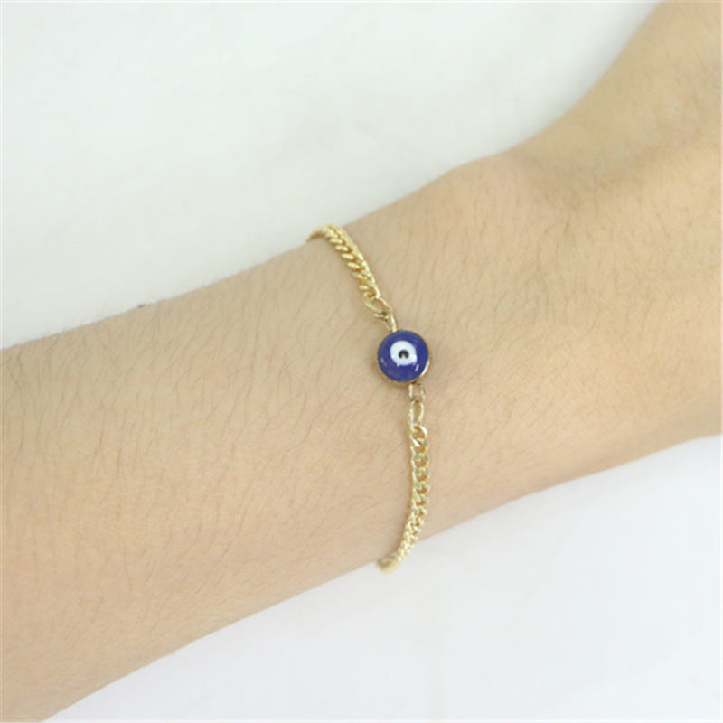 2025  MW2591 2025 Bracelet Simple Fashion Personality Trend Eyes Small Accessories Metal Thin Chain Bracelet Jewelry