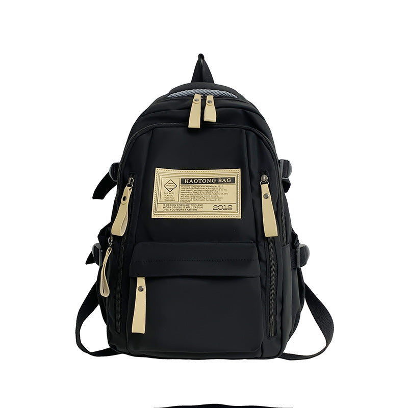 Student Backpack Simple Fashion Middle School Student Trendy Cool Schoolbag Men and Women Large Capacity Casual Trend High School Student Backpack