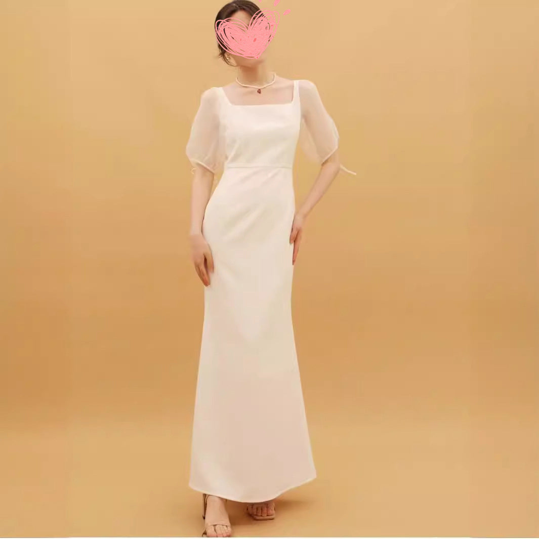 2025 License registration dress  new high-end  bride engagement white dress women can usually wear