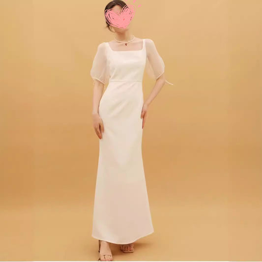 2025 License registration dress  new high-end  bride engagement white dress women can usually wear