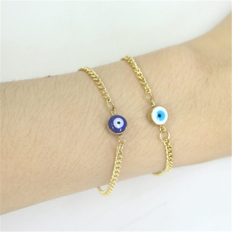 2025  MW2591 2025 Bracelet Simple Fashion Personality Trend Eyes Small Accessories Metal Thin Chain Bracelet Jewelry