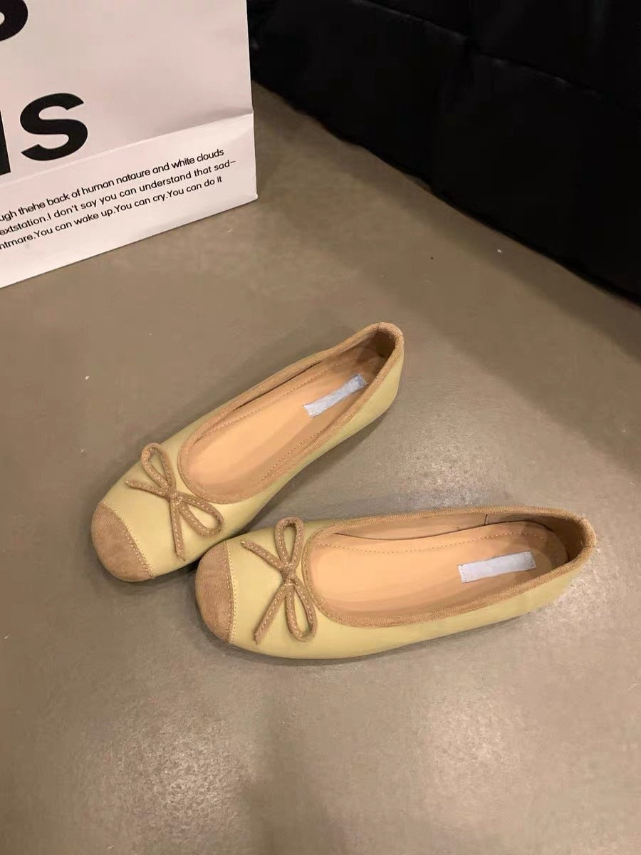 2025 Evening wind gentle butterfly ladyshoes ballet flats  retro soft sole silver single shoes spring and summer small fragrant wind women's shoes