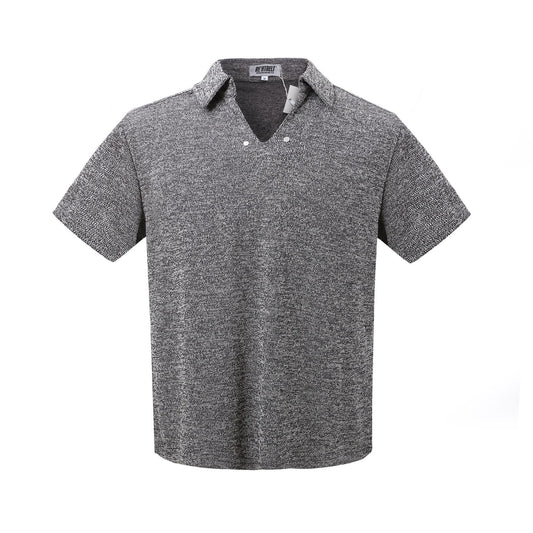2025 K54 2025n street trendy retro old money style deconstruction high-end men's short and wide cleanfit short-sleeved V-neck T-shirt