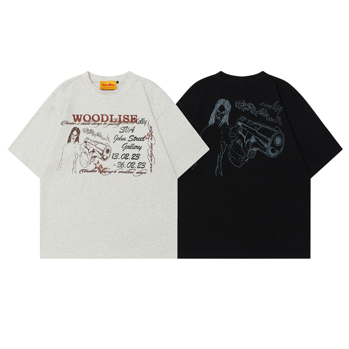 2025 WT520 2025n Street 2025 Vintage Painting Animation Design Men's Loose Premium Sense Neutral Short Sleeve T-Shirt