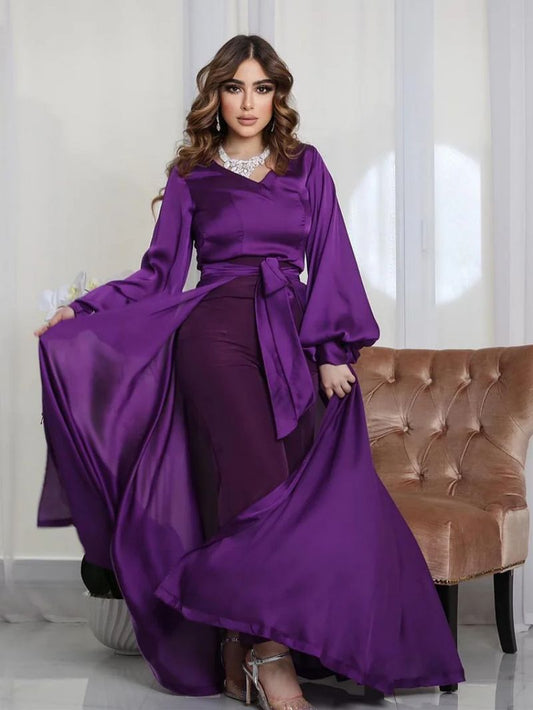 2025 spring and summer New Popular trade women's clothing independent station ebay sexy jumpsuit ball dress with cape two-piece set
