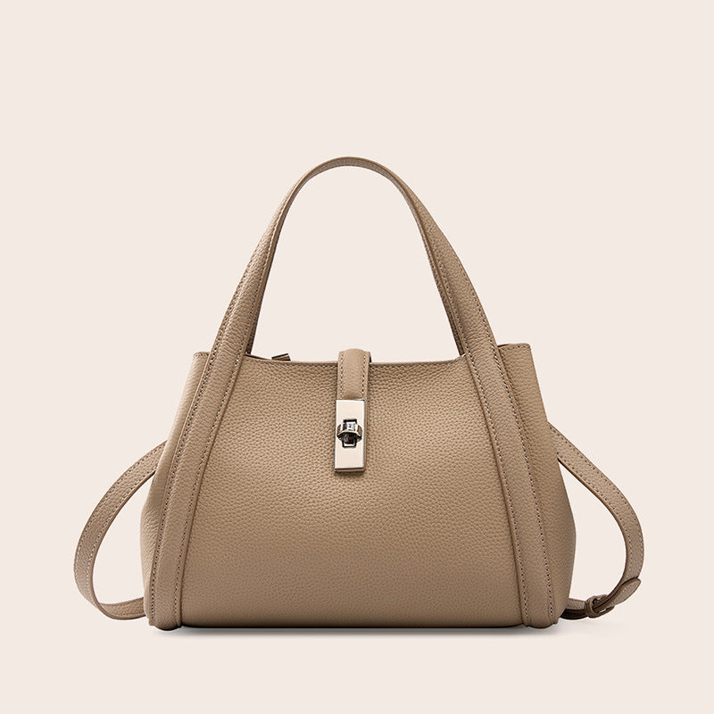 2025 First layer cowhide large-capacity tote bag 2023 new handbag vegetable basket bag shoulder portable messenger bag
