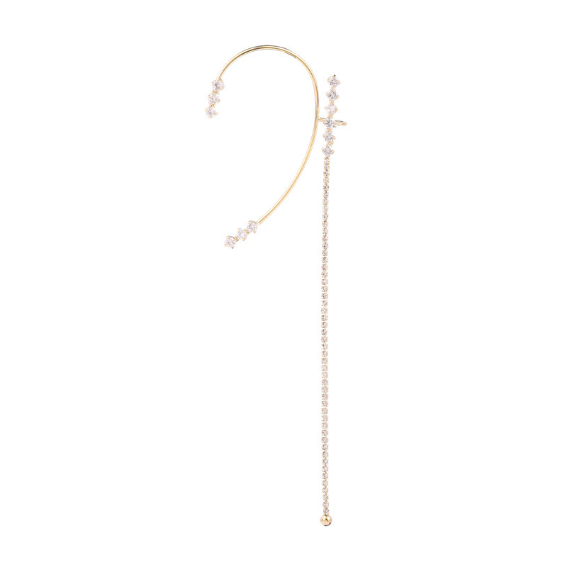 2025 Personalized niche 2022 new earrings trendy creative design earrings without earholes wear long fringed ear hangers