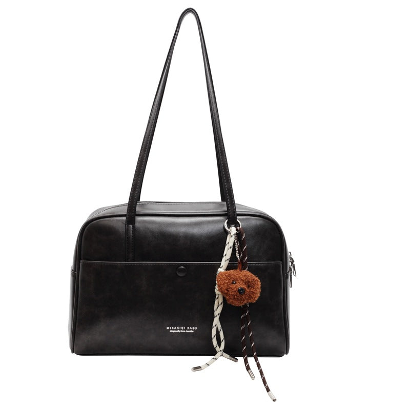 BENPAOLV 2025 Bag Women's popular New Trendy Versatile Shoulder Bag Premium Sense Retro Large Capacity Women's Bag Commuter Boston Bag
