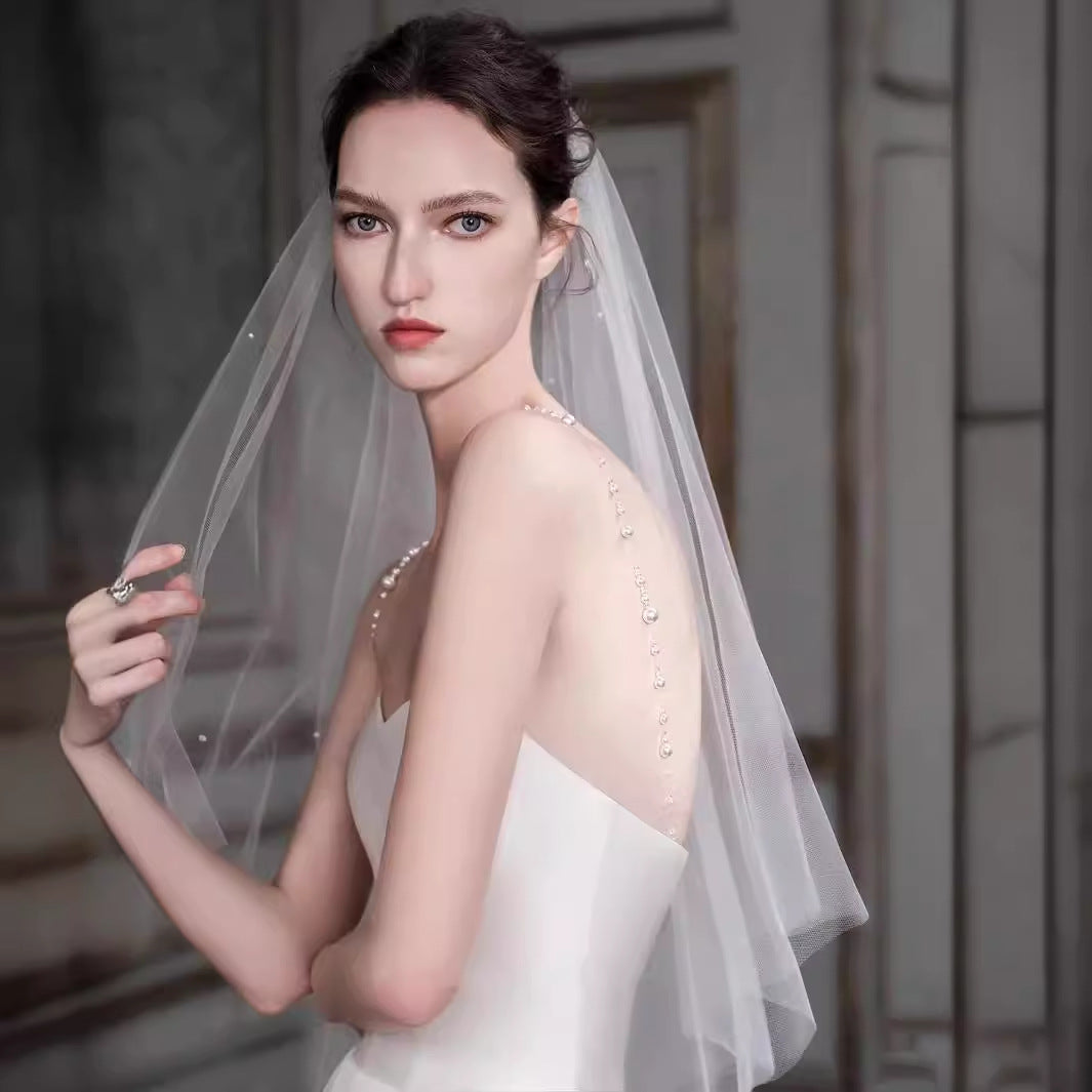 2025 suspender light wedding dress  new high-end light luxury bridal temperament going out yarn satin banquet dress skirt women