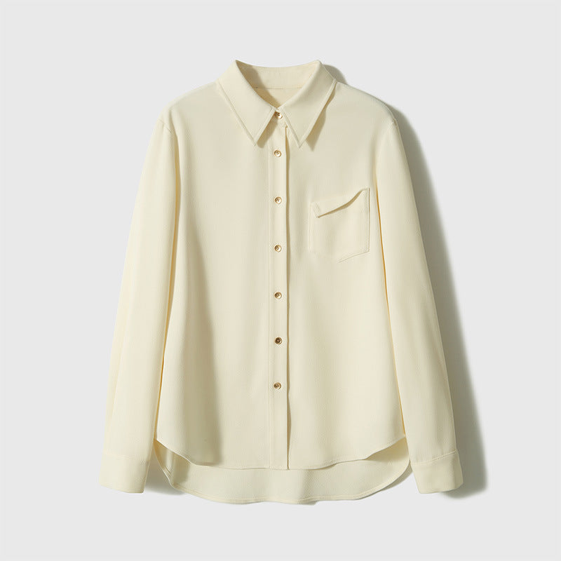 2025 Textured corduroy long-sleeved shirt  spring new women's clothing, shirt professional commuter women's autumn top