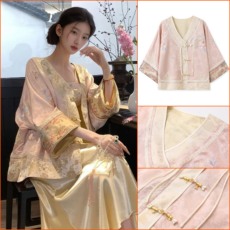 2025 new high-end national style heavy industry embroidery new Chinese style fashion temperament women's thin coat N2083