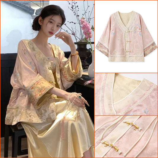 2025 new high-end national style heavy industry embroidery new Chinese style fashion temperament women's thin coat N2083