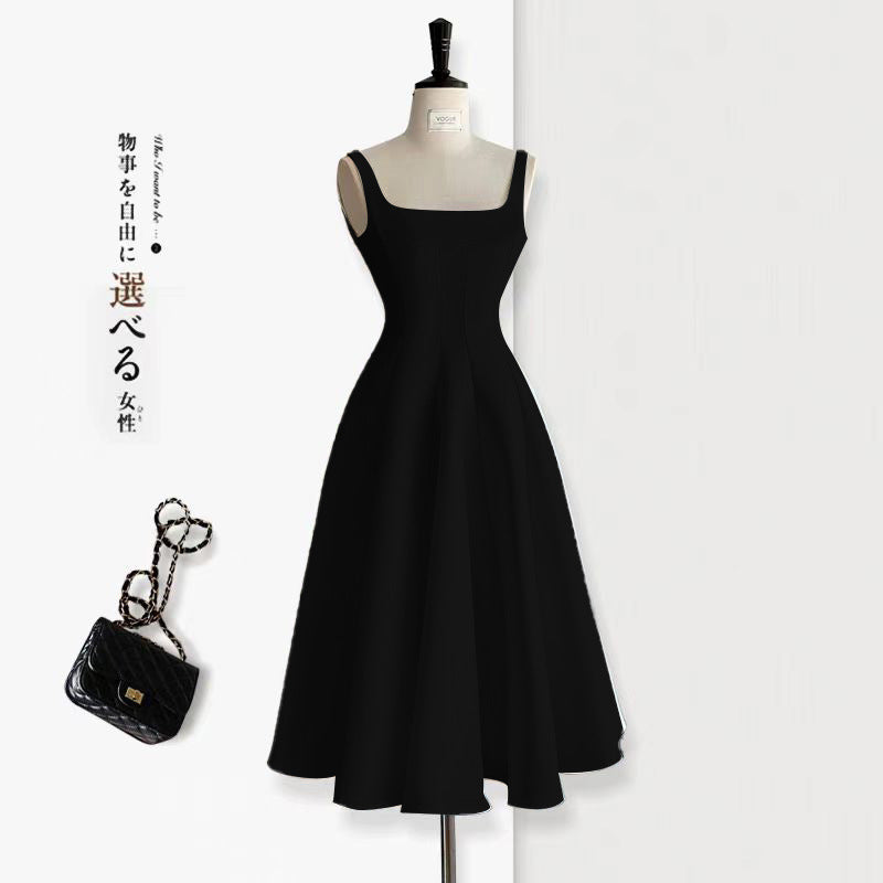 2025 White suspender dress women's spring  niche gentle wind high-end long dress birthday dress dress first love
