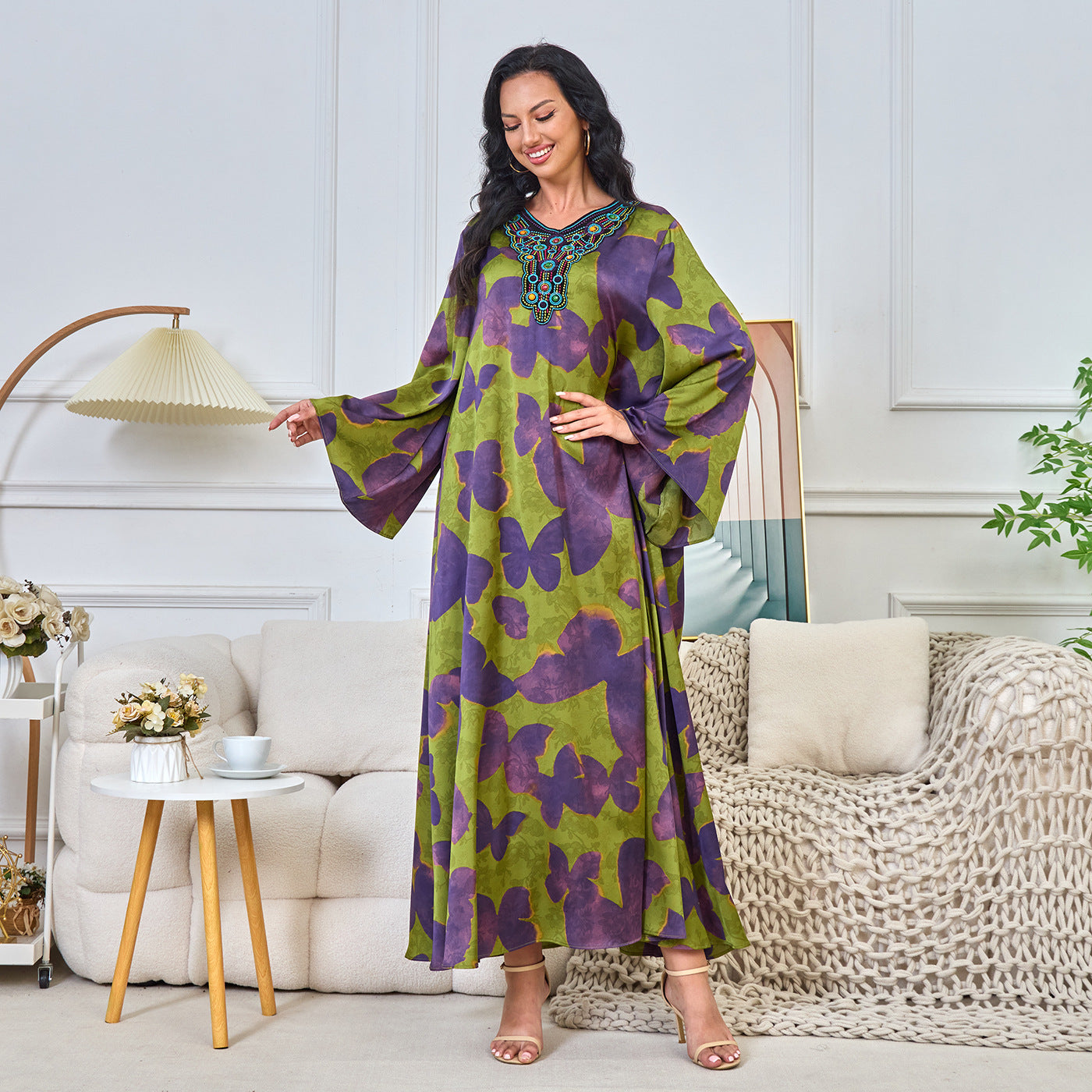MT178 New Middle East hot sale new printed long fashion elegant Muslim robe women's dress ins