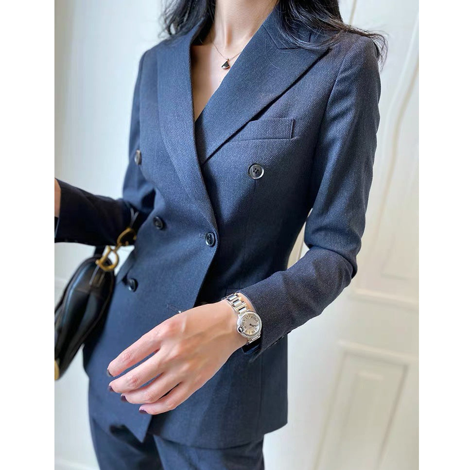 White-collar professional suit women's 2025 spring and autumn new OL temperament slim Hong Kong style suit top trousers two-piece suit