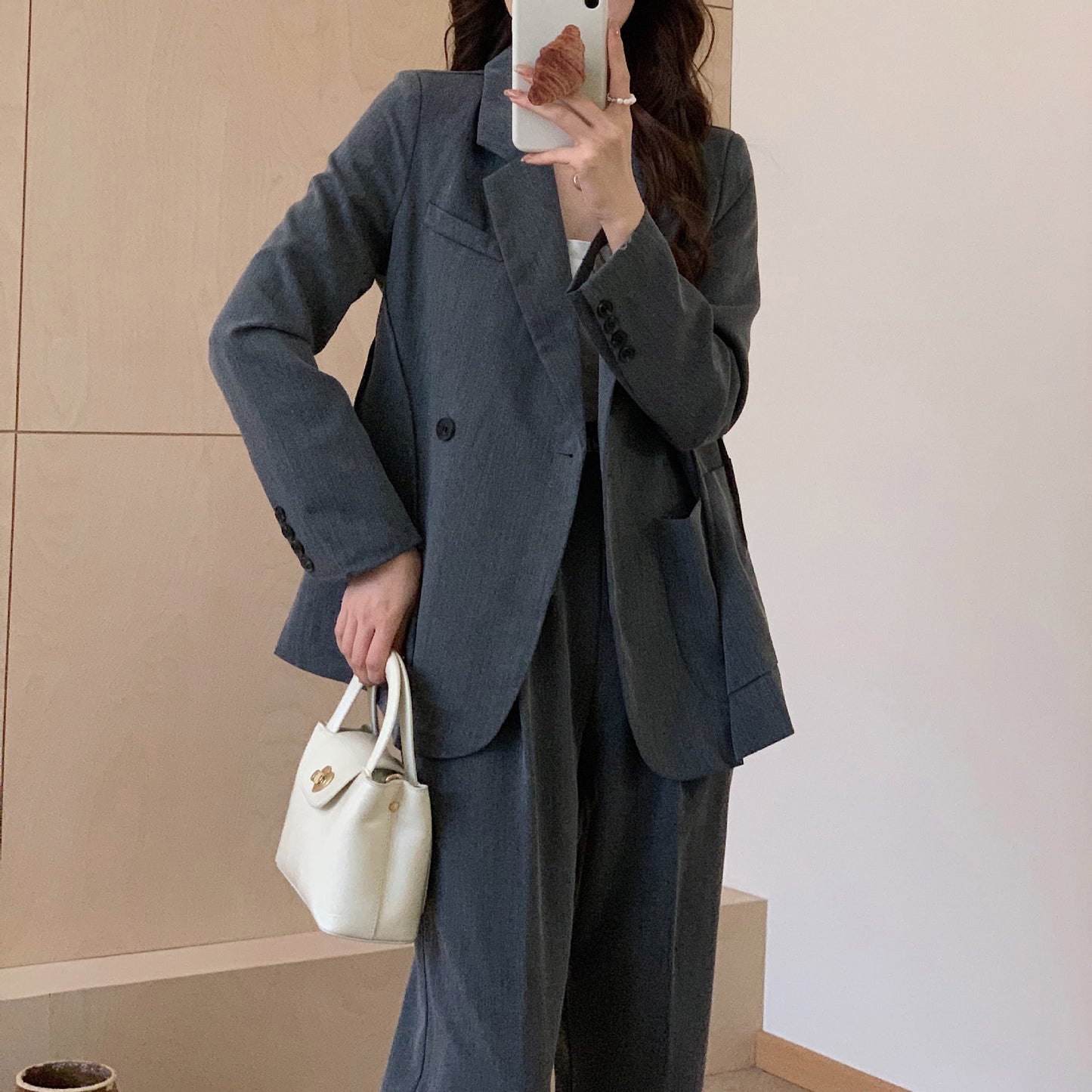 Suit suit women's 2025 spring and autumn new casual temperament professional small suit jacket elastic waist trousers two-piece set