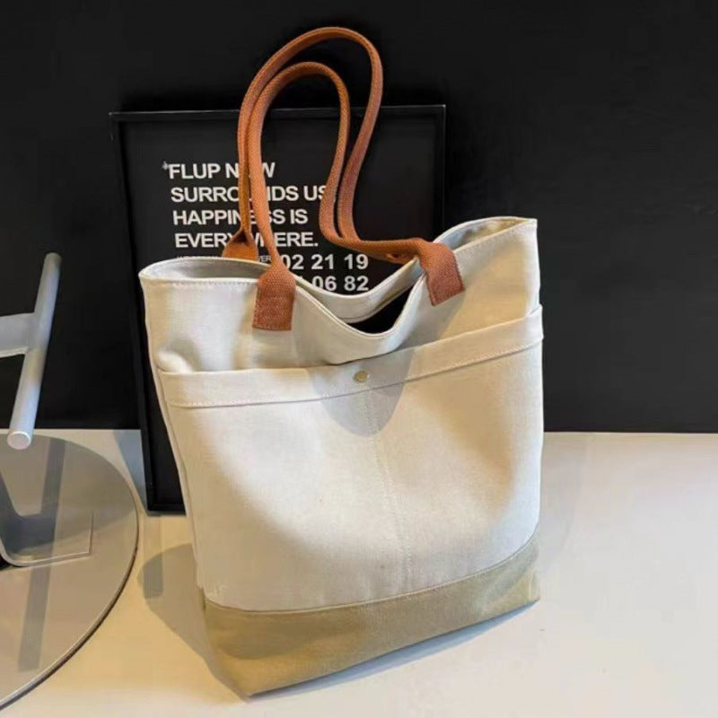 Large Capacity Canvas Tote Canvas Bag for Work and Going out Good-looking Commuter's All-Matching Art Student Clothes One Shoulder Bag