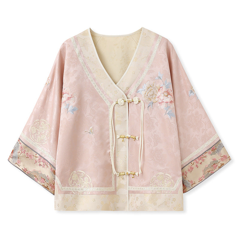 2025 new high-end national style heavy industry embroidery new Chinese style fashion temperament women's thin coat N2083