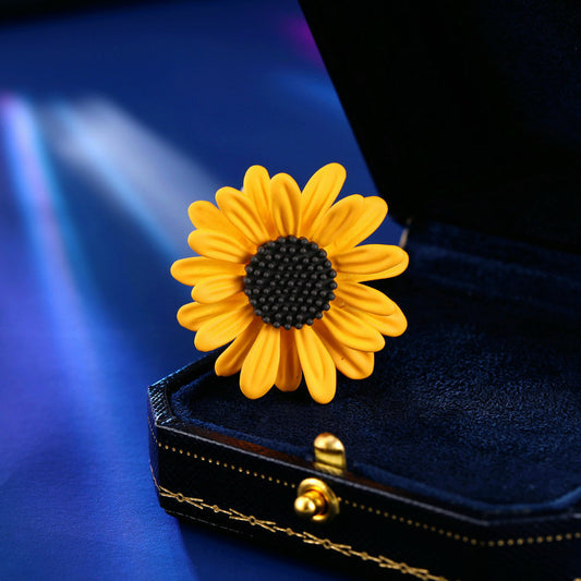 2025 In one fell swoop, sunflower dripping oil, small daisy brooch, women's fresh pastoral style, pin, hat, clothing, collar pin and accessories